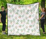 Pastel Colorcactus Pattern Copy Premium Quilt