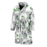 Hand Drawn Koala Leaves Pattern Men'S Bathrobe