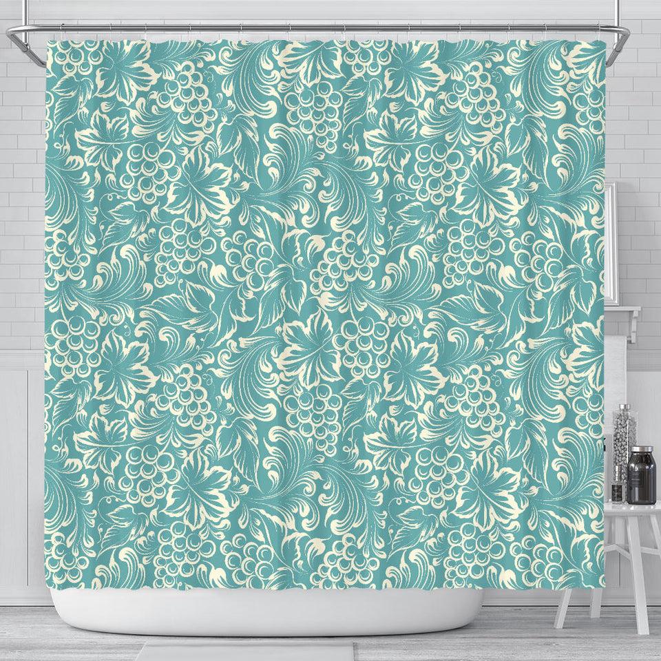 Classic Hand Drawn Grape Pattern Shower Curtain Fulfilled In US