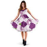 Cute Grape Pattern Sleeveless Midi Dress