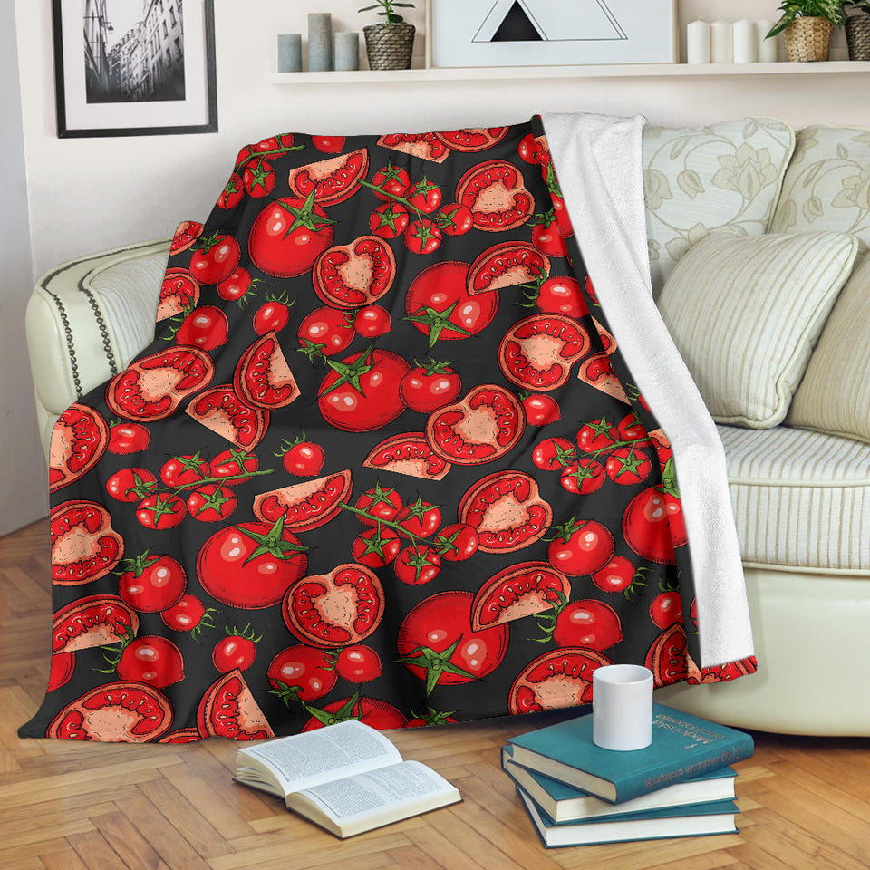 Tomato Black Background Premium Blanket