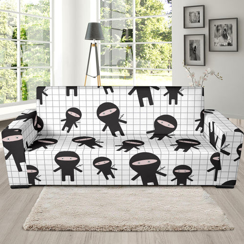 Ninja Pattern Plaid Background Sofa Slipcover