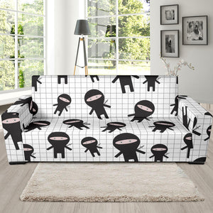 Ninja Pattern Plaid Background Sofa Slipcover