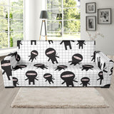 Ninja Pattern Plaid Background Sofa Slipcover