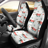 Cute Dachshund Bone Pattern Universal Fit Car Seat Covers