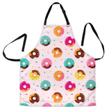 Donut Pattern Glaze Pink Background Adjustable Apron