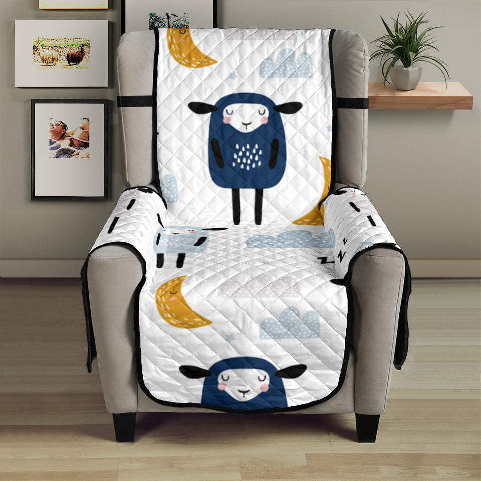 Cute sleeping sheep moon cloud pattern Chair Cover Protector