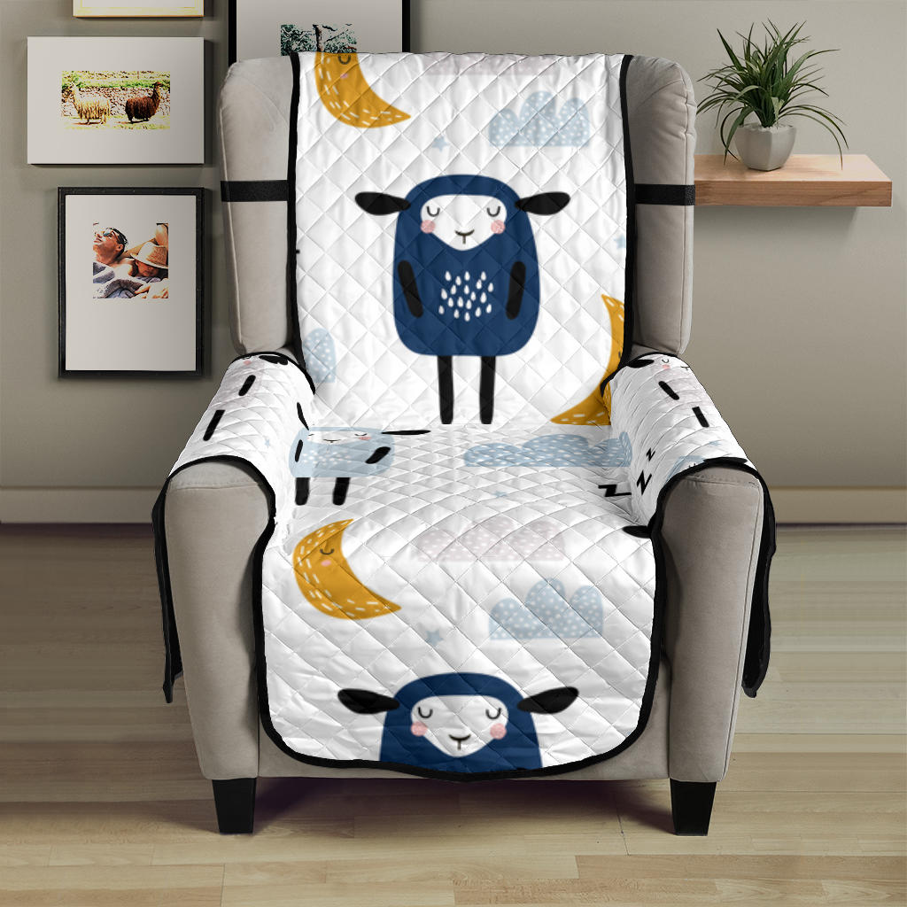 Cute sleeping sheep moon cloud pattern Chair Cover Protector