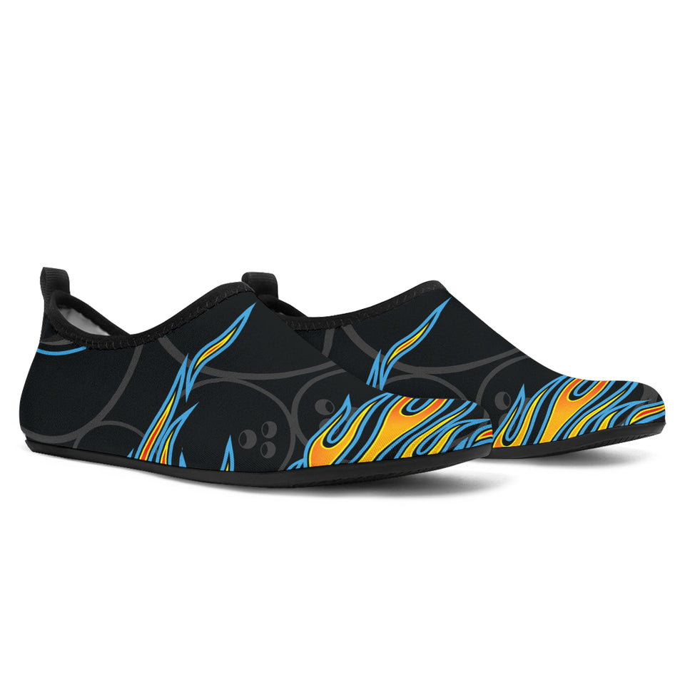 Bowling Balls Flame Pattern Aqua Shoes