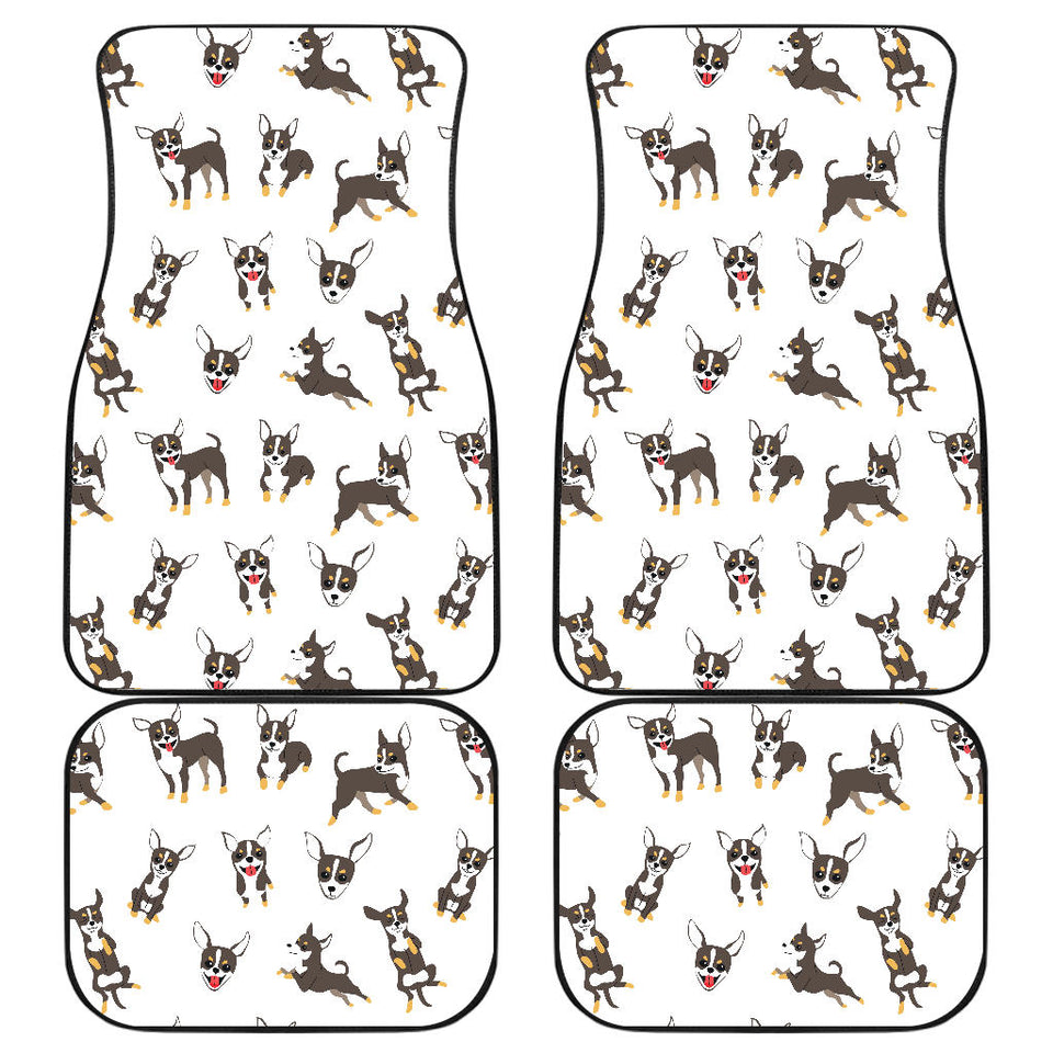 Chihuahua Dog Pattern Front And Back Car Mats