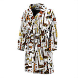 Giraffe Pattern Print Design 05 Men's Bathrobe