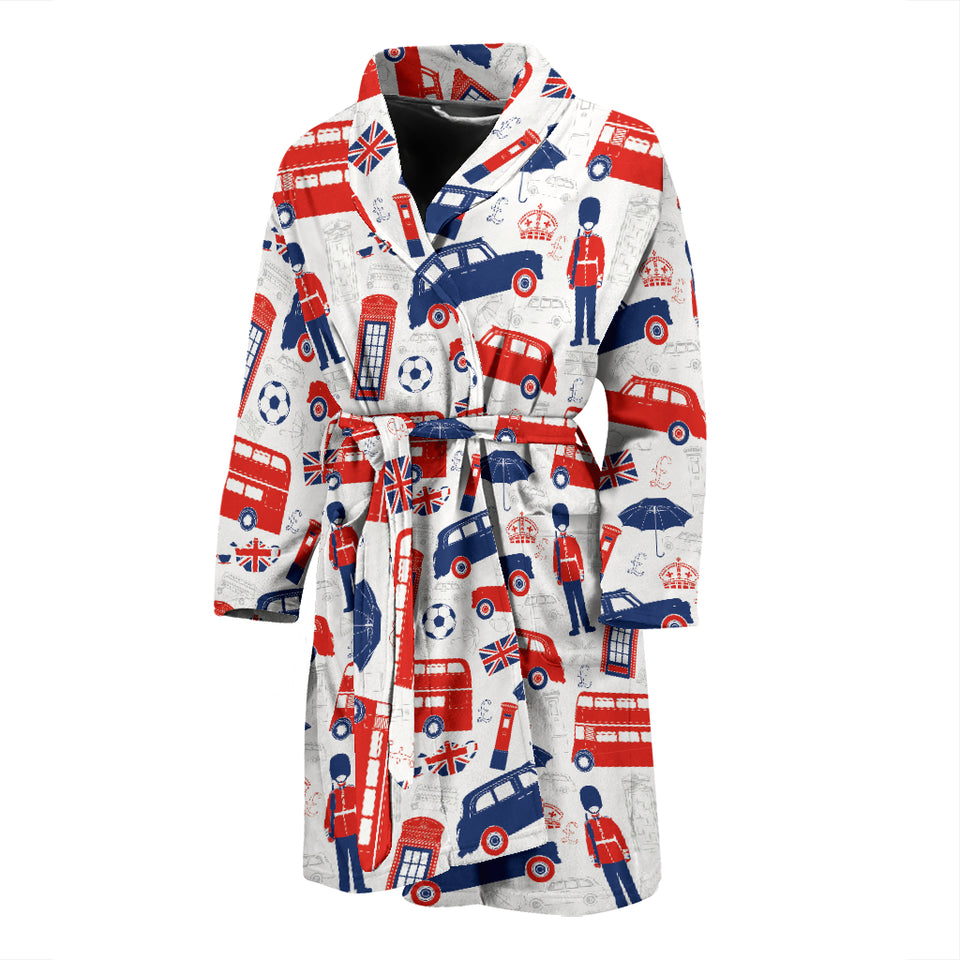 British Pattern Print Design 03 Men's Bathrobe