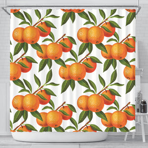 Oranges Pattern Background Shower Curtain Fulfilled In US
