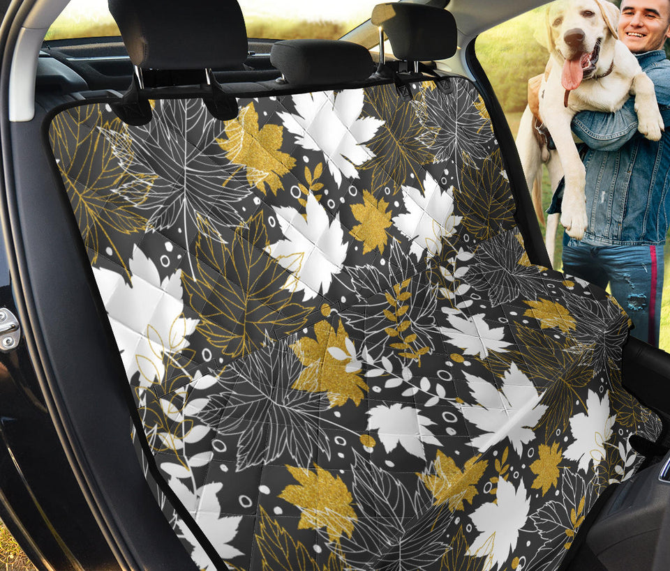 Beautiful Gold Autumn Maple Leaf Pattern Dog Car Seat Covers