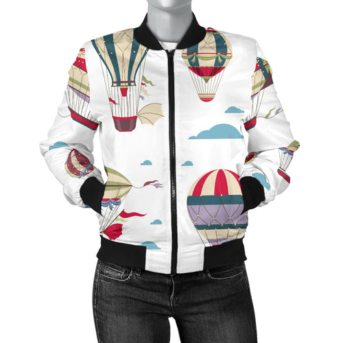 Hot Air Balloon Pattern Women'S Bomber Jacket