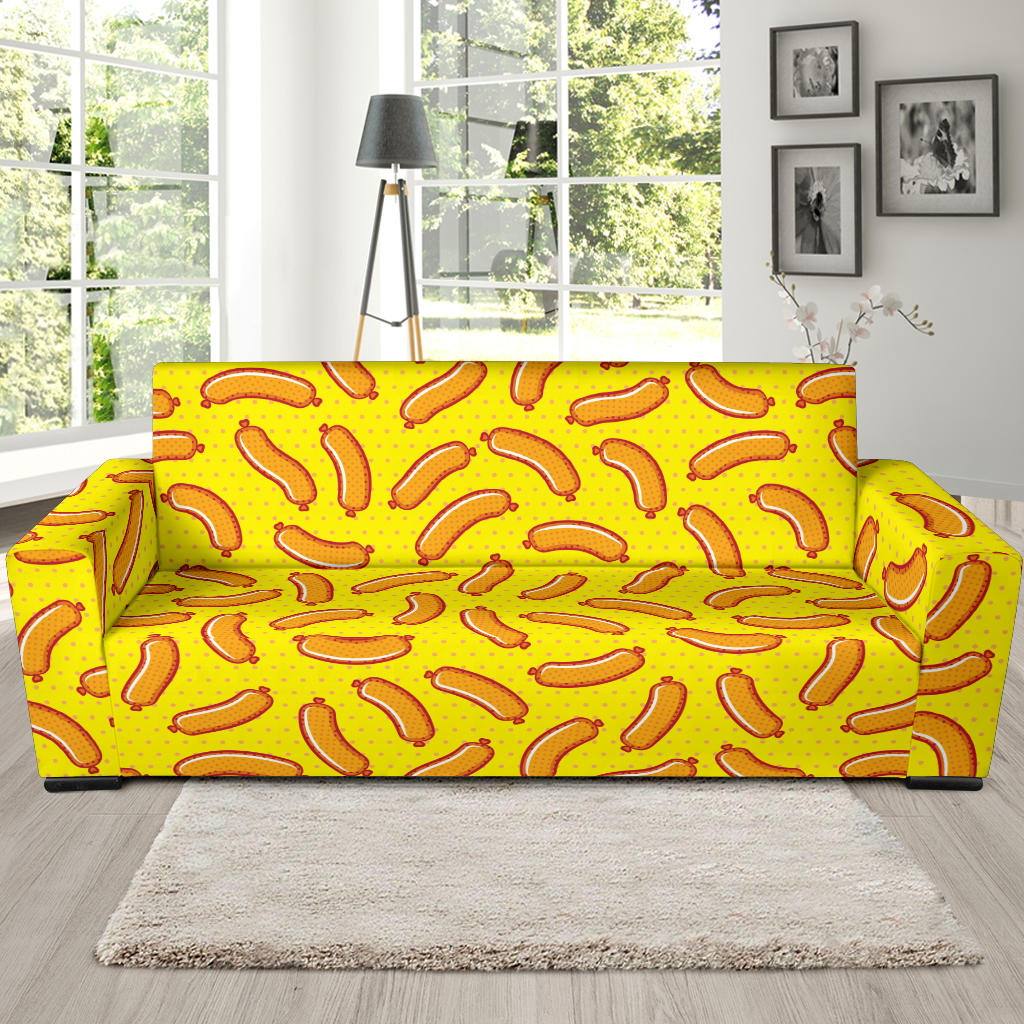 Sausage Pattern Print Design 01  Sofa Slipcover