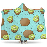 Kiwi Blue Background Hooded Blanket