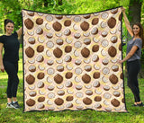 Coconut Pattern Print Design 05 Premium Quilt