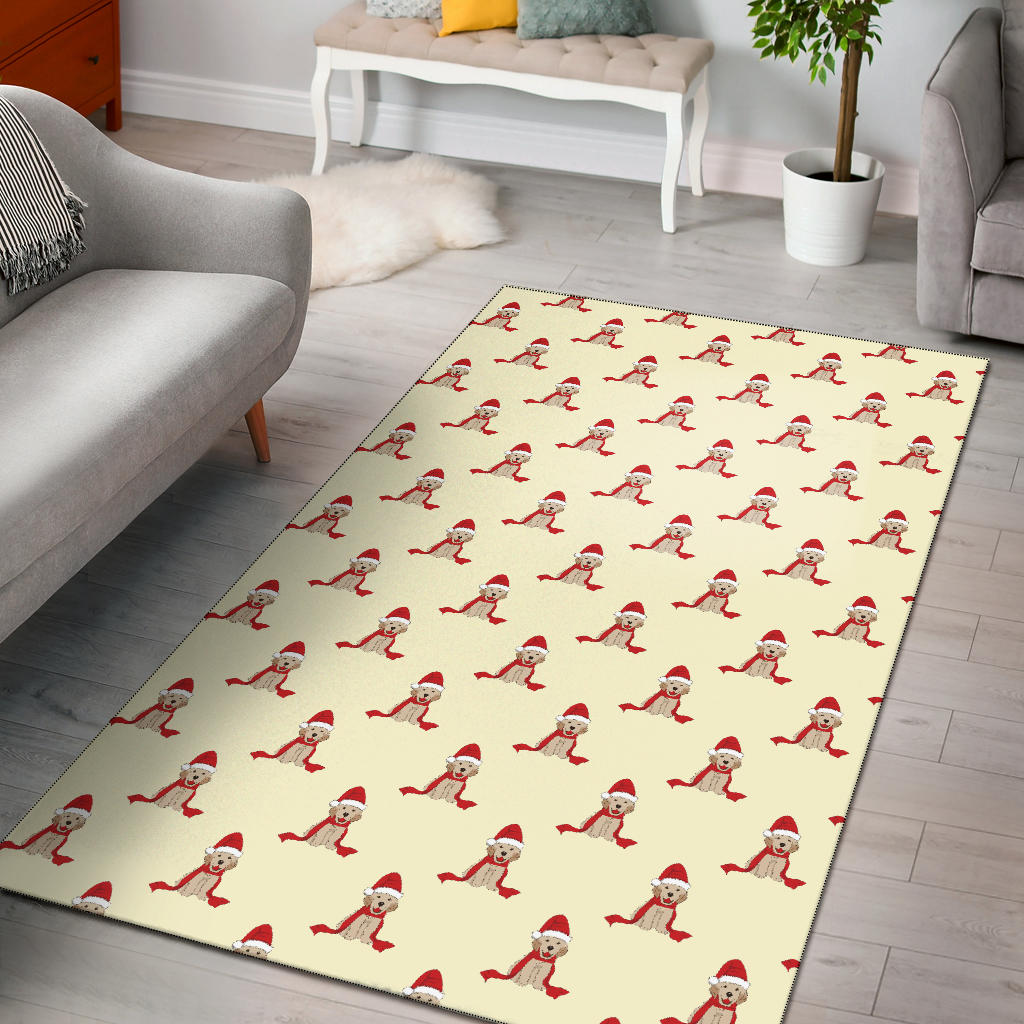 Golden Retriever Pattern Print Design 01 Area Rug