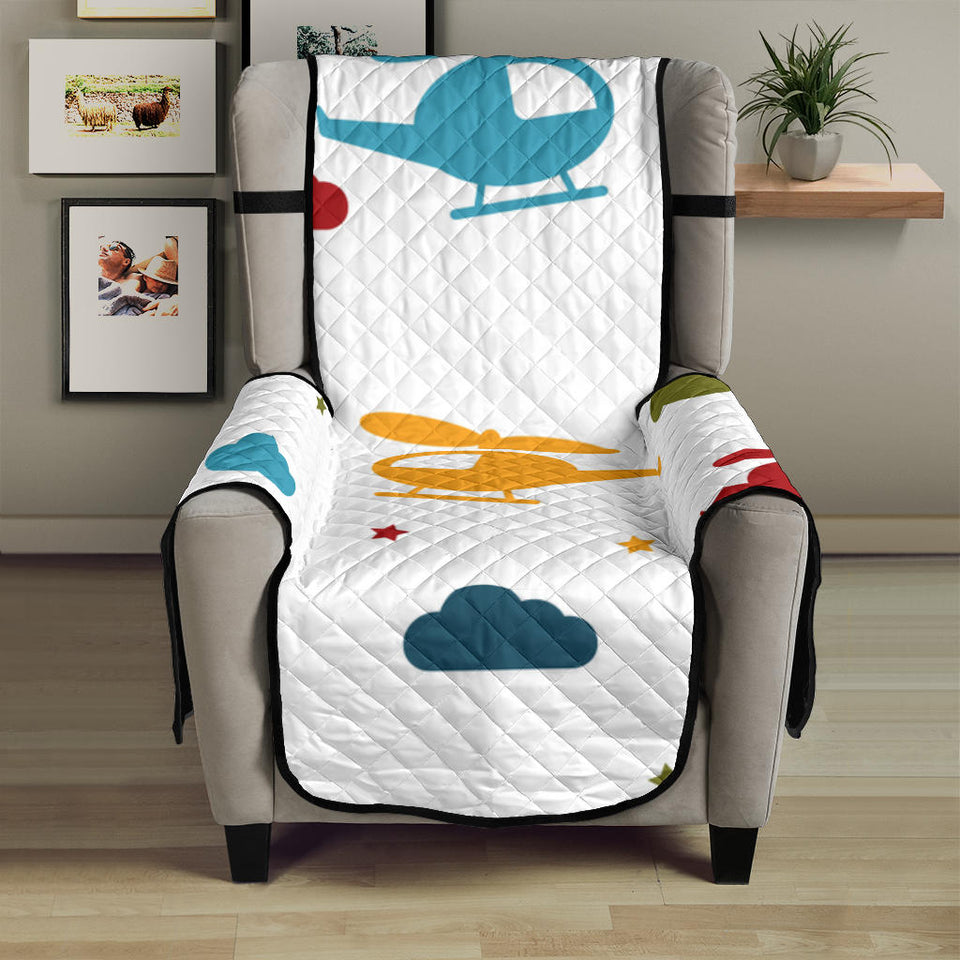 Colorful helicopter pattern Chair Cover Protector