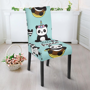 Cute Baby Panda Pattern Dining Chair Slipcover