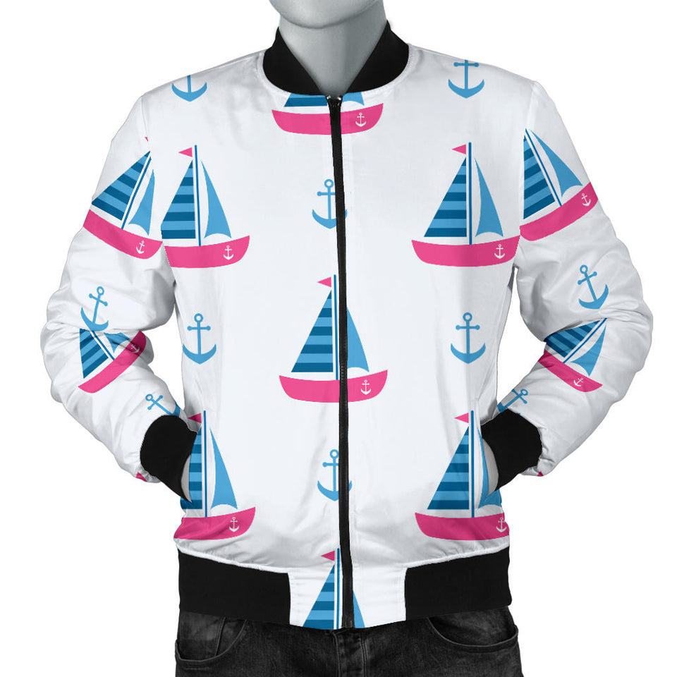 Sailboat Anchor Pattern Men'S Bomber Jacket