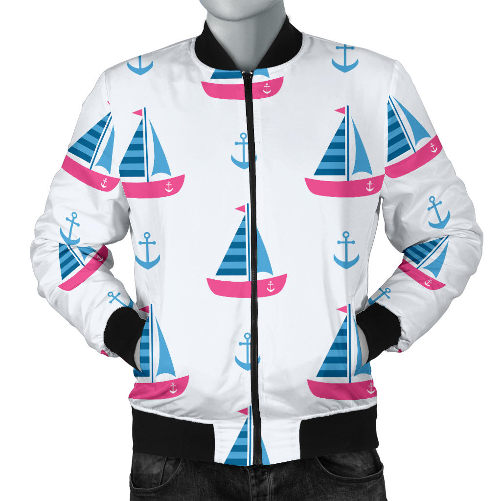 Sailboat Anchor Pattern Men'S Bomber Jacket