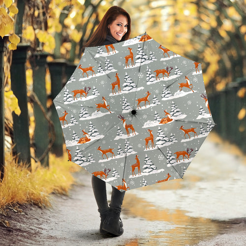 Beautiful Deers Winter Christmas Umbrella
