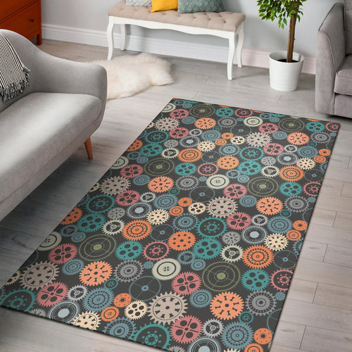 Gear Pattern Print Design 05 Area Rug