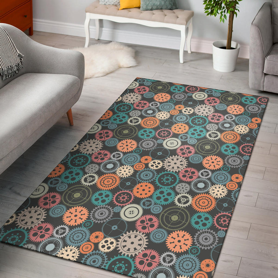 Gear Pattern Print Design 05 Area Rug