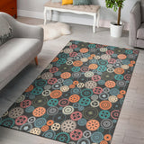 Gear Pattern Print Design 05 Area Rug