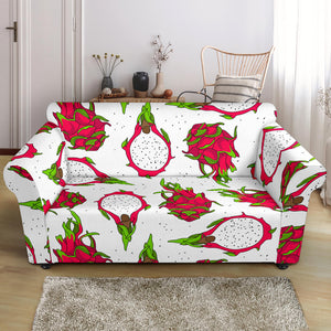 Dragon Fruits White Background Loveseat Couch Slipcover