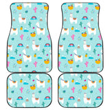 Llama Alpaca Cactus Leaves Pattern Front And Back Car Mats