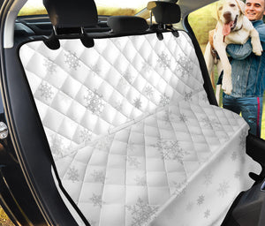 Snowflake Pattern White Background Dog Car Seat Covers