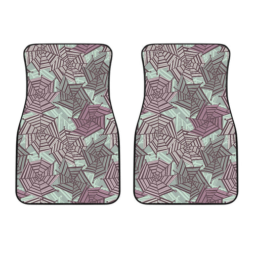 Spider Web Cobweb Design Color Pattern Front Car Mats
