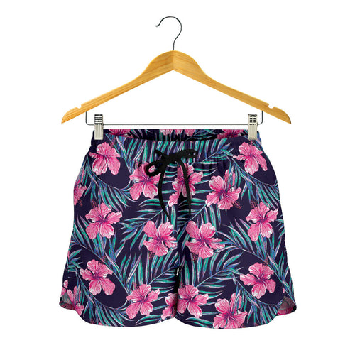 Hibiscus Pattern Print Design 05 Women Shorts