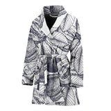 Guava Tropical Hand Drawn Pattern Women'S Bathrobe