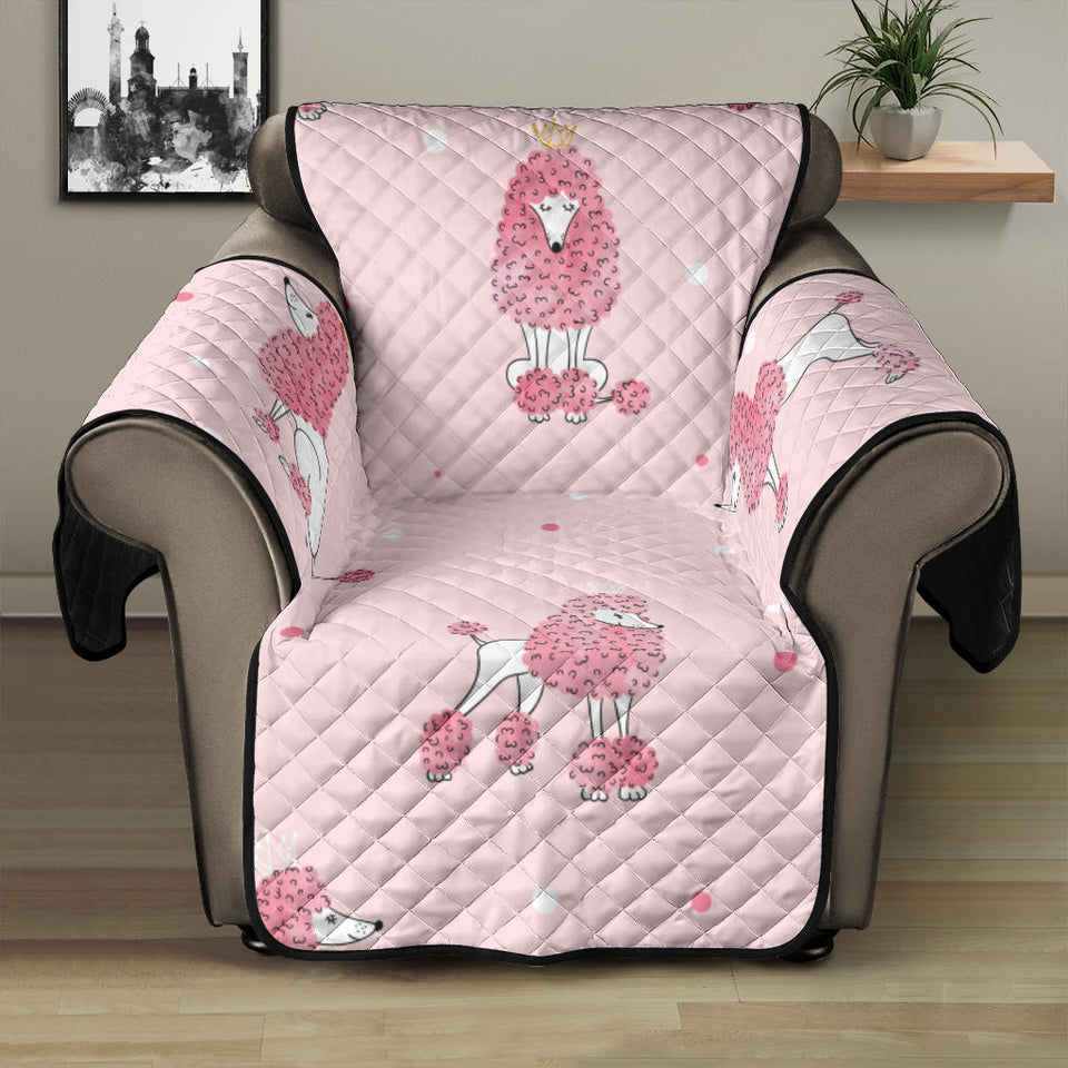 Poodle dog pink color theme Recliner Cover Protector