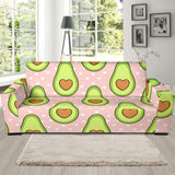 Avocado Heart Pink Background Sofa Slipcover