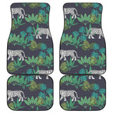 White Bengal Tigers Tropical Plant Front And Back Car Mats