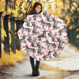 Zebra Pink Flower Background Umbrella