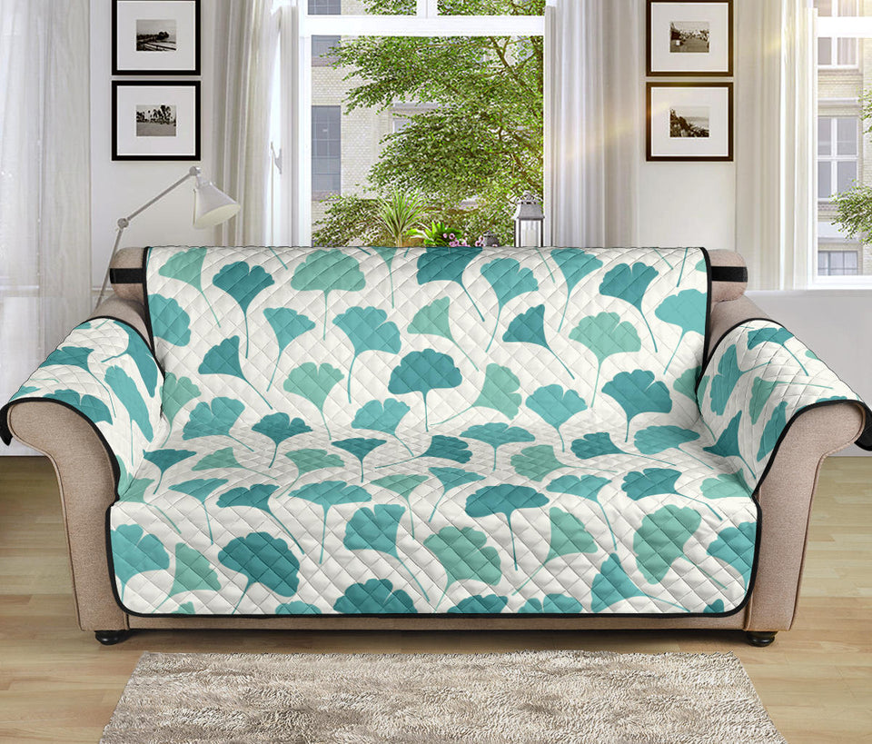 Green ginkgo leaves pattern Sofa Cover Protector