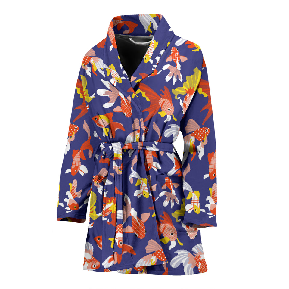 Goldfish Pattern Print Design 04 Women's Bathrobe