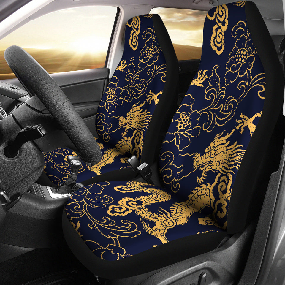Gold Dragon Pattern Universal Fit Car Seat Covers