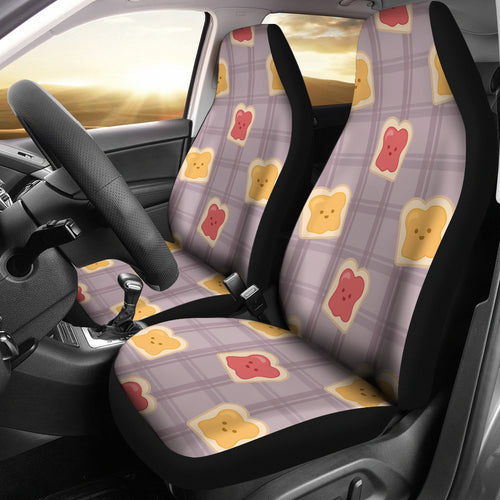 Bread Toast Pattern Print Design 05 Universal Fit Car Seat Covers