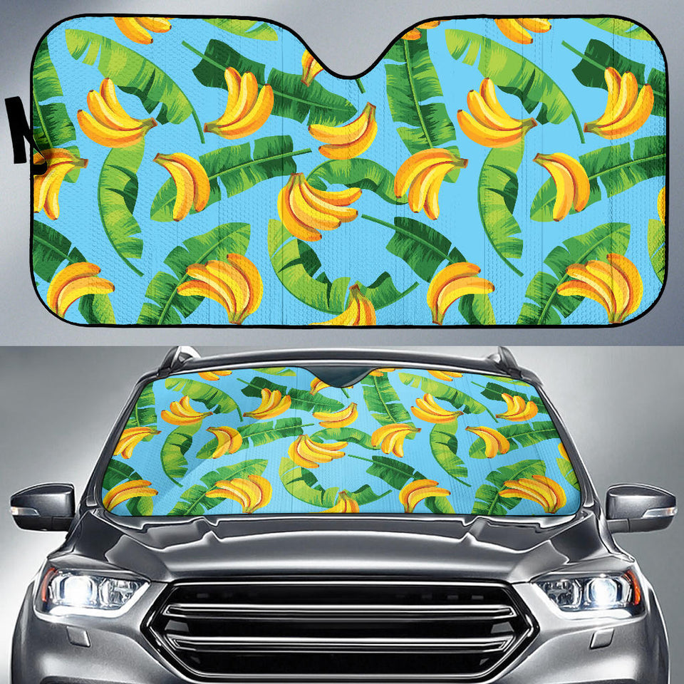 Banana Leaves Banana Design Pattern Car Sun Shade