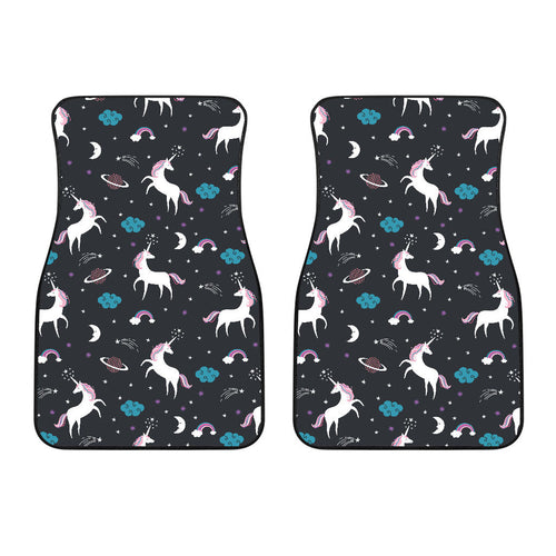 Unicorn Rainbows Moon Clound Star Pattern Front Car Mats