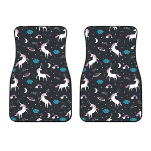 Unicorn Rainbows Moon Clound Star Pattern Front Car Mats