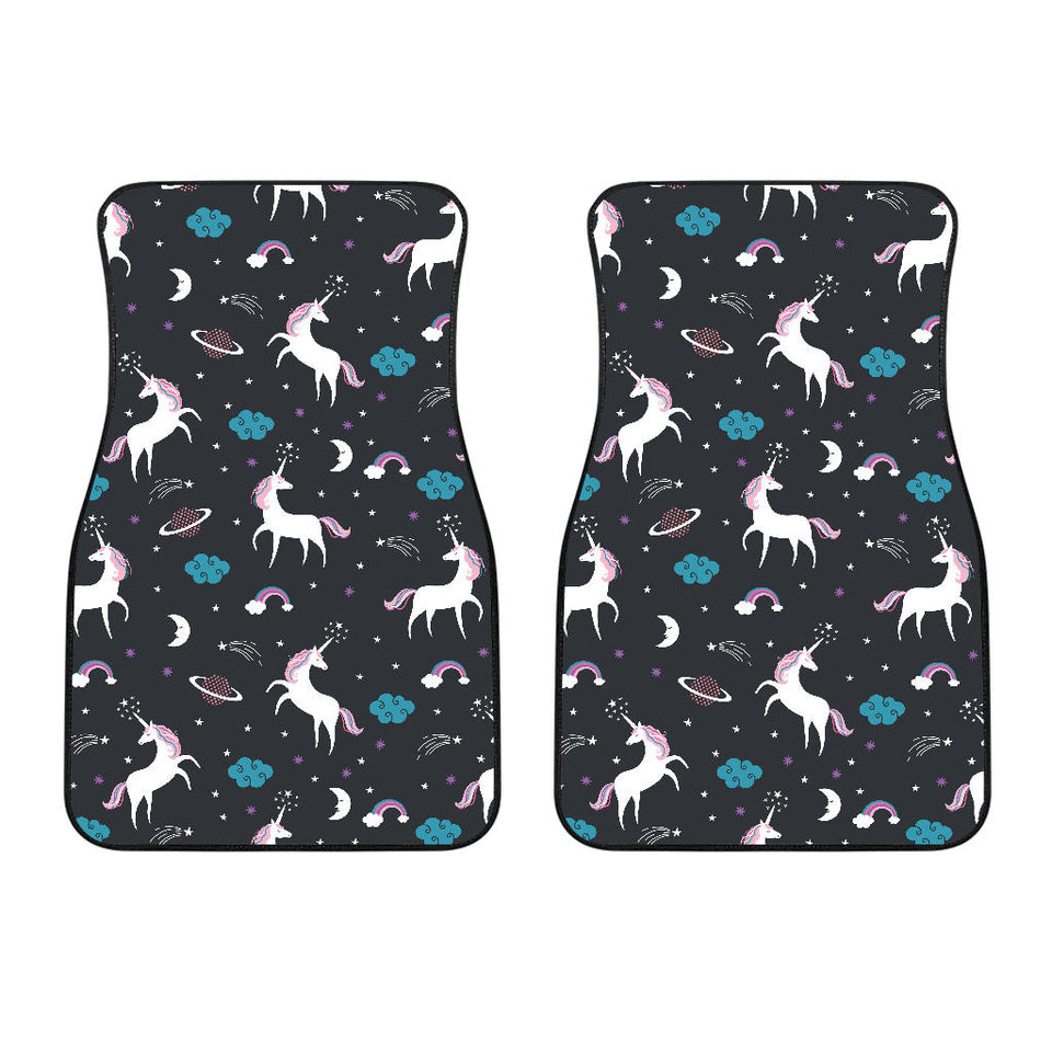 Unicorn Rainbows Moon Clound Star Pattern Front Car Mats