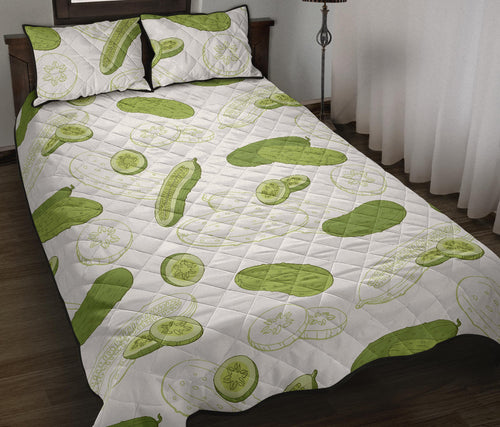 Cucumber sketch pattern Quilt Bed Set